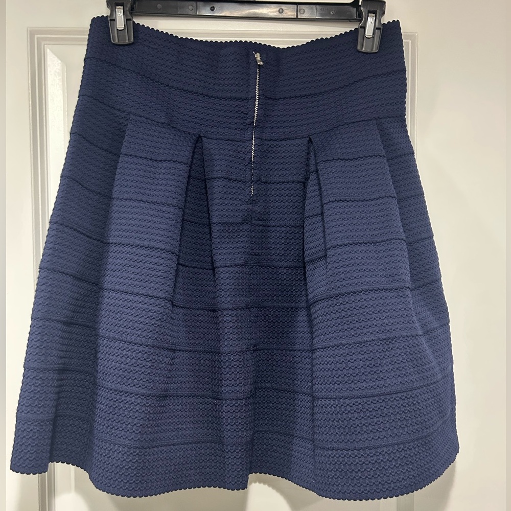 H&M Navy Textured A-Line Pleated Skirt - Picture 5 of 5